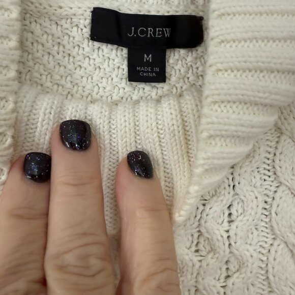 J. Crew Cotton Mock Neck Sweater, Medium, Ivory Cream - Picture 3 of 3